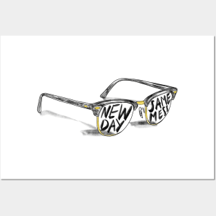 New Day Same Mess glasses with sascastic message Posters and Art